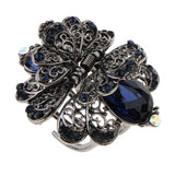 Maxbell Vintage Crystal Flower Hair Claws Clips Hair Jewelry for Womens Girls Blue