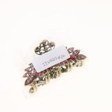 Maxbell Women Large Hair Claw Jaw Clips Metal Rhinestones Crystal Hairpin Red