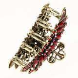 Maxbell Women Large Hair Claw Jaw Clips Metal Rhinestones Crystal Hairpin Red