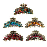 Maxbell Women Large Hair Claw Jaw Clips Metal Rhinestones Crystal Hairpin Red