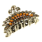 Maxbell Women Large Hair Claw Jaw Clips Metal Rhinestones Crystal Hairpin Brown