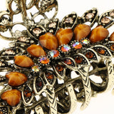 Maxbell Women Large Hair Claw Jaw Clips Metal Rhinestones Crystal Hairpin Brown