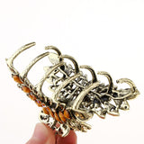 Maxbell Women Large Hair Claw Jaw Clips Metal Rhinestones Crystal Hairpin Brown