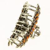 Maxbell Women Large Hair Claw Jaw Clips Metal Rhinestones Crystal Hairpin Brown