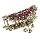 Maxbell Women Large Hair Claw Jaw Clips Metal Rhinestones Crystal Hairpin Purple