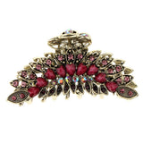 Maxbell Women Large Hair Claw Jaw Clips Metal Rhinestones Crystal Hairpin Purple