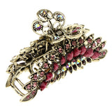 Maxbell Women Large Hair Claw Jaw Clips Metal Rhinestones Crystal Hairpin Purple
