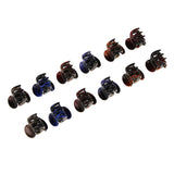 Maxbell 12 Piece Women Mini Plastic Hair Claw Clamps Grips Hair Accessory Multicolor
