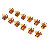 Maxbell 12PCS Mini Hair Clips Crown Shape Hair Clips Claws for Girls Womens Brown