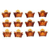 Maxbell 12PCS Mini Hair Clips Crown Shape Hair Clips Claws for Girls Womens Brown
