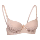 Maxbell Womens Comfort Sexy Embroidered Lace Unpadded Push up Everyday Bra 36AB Skin Color