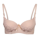 Maxbell Womens Comfort Sexy Embroidered Lace Unpadded Push up Everyday Bra 36AB Skin Color