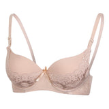 Maxbell Womens Comfort Sexy Embroidered Lace Unpadded Push up Everyday Bra 36AB Skin Color