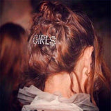 Maxbell Women Girls Hair Clip Crystal Letters Slide Hairclip Hair Pin Silver GIRLS