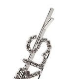 Maxbell Women Girls Hair Clip Crystal Letters Slide Hairclip Hair Pin Silver GIRLS