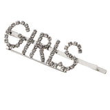 Maxbell Women Girls Hair Clip Crystal Letters Slide Hairclip Hair Pin Silver GIRLS