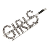 Maxbell Women Girls Hair Clip Crystal Letters Slide Hairclip Hair Pin Silver GIRLS