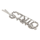 Maxbell Women Girls Hair Clip Crystal Letters Slide Hairclip Hair Pin Silver GIRLS