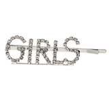 Maxbell Women Girls Hair Clip Crystal Letters Slide Hairclip Hair Pin Silver GIRLS