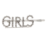Maxbell Women Girls Hair Clip Crystal Letters Slide Hairclip Hair Pin Silver GIRLS