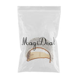Maxbell Bling Rhinestone Hair Claw Clip Ponytail Holder Teethed Cuff Wrap Barrette 4x2.5cm Coffee