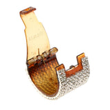 Maxbell Bling Rhinestone Hair Claw Clip Ponytail Holder Teethed Cuff Wrap Barrette 4x2.5cm Coffee