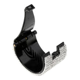 Maxbell Bling Rhinestone Hair Claw Clip Ponytail Holder Teethed Cuff Wrap Barrette 5.5x4cm Black