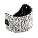Maxbell Bling Rhinestone Hair Claw Clip Ponytail Holder Teethed Cuff Wrap Barrette 5.5x4cm Black