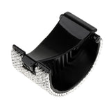 Maxbell Bling Rhinestone Hair Claw Clip Ponytail Holder Teethed Cuff Wrap Barrette 5.5x4cm Black