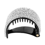 Maxbell Bling Rhinestone Hair Claw Clip Ponytail Holder Teethed Cuff Wrap Barrette 5.5x4cm Black