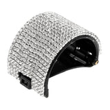 Maxbell Bling Rhinestone Hair Claw Clip Ponytail Holder Teethed Cuff Wrap Barrette 5.5x4cm Black