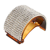 Maxbell Bling Rhinestone Hair Claw Clip Ponytail Holder Teethed Cuff Wrap Barrette 5.5x4cm Coffee