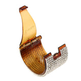 Maxbell Bling Rhinestone Hair Claw Clip Ponytail Holder Teethed Cuff Wrap Barrette 5.5x4cm Coffee