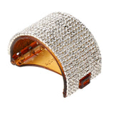 Maxbell Bling Rhinestone Hair Claw Clip Ponytail Holder Teethed Cuff Wrap Barrette 5.5x4cm Coffee