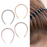 Maxbell Zig Zag Hair Band Toothed Wave Headband Women Men Girls Hair Accessory Brown