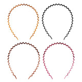 Maxbell Zig Zag Hair Band Toothed Wave Headband Women Men Girls Hair Accessory Brown