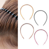 Maxbell Zig Zag Hair Band Toothed Wave Headband Women Men Girls Hair Accessory Brown