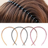 Maxbell Zig Zag Hair Band Toothed Wave Headband Women Men Girls Hair Accessory Brown