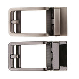 Men Alloy Ratchet Belt Automatic Slide Buckle Replacement Light gray black