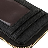 Maxbell Zippers Organ Card Bag PU Leather Card Package RFID ID Credit Wallet Black