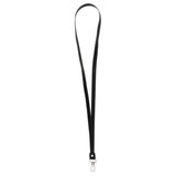 Maxbell PU Leather Neck Strap Lanyard Metal Clips for ID Cards Badges Black