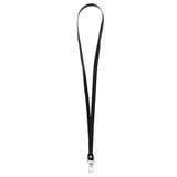 Maxbell PU Leather Neck Strap Lanyard Metal Clips for ID Cards Badges Black