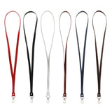 Maxbell PU Leather Neck Strap Lanyard Metal Clips for ID Cards Badges Black