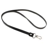 Maxbell PU Leather Neck Strap Lanyard Metal Clips for ID Cards Badges Black