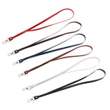 Maxbell PU Leather Neck Strap Lanyard Metal Clips for ID Cards Badges Black