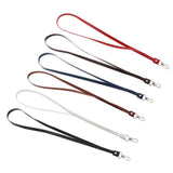 Maxbell PU Leather Neck Strap Lanyard Metal Clips for ID Cards Badges Black