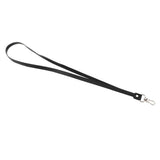 Maxbell PU Leather Neck Strap Lanyard Metal Clips for ID Cards Badges Black