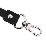 Maxbell PU Leather Neck Strap Lanyard Metal Clips for ID Cards Badges Black