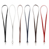 Maxbell PU Leather Neck Strap Lanyard Metal Clips for ID Cards Badges Black