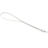 Maxbell PU Leather Neck Strap Lanyard Metal Clips for ID Cards Badges Silver